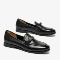 Black Leather Loafers for Women Manufacturer