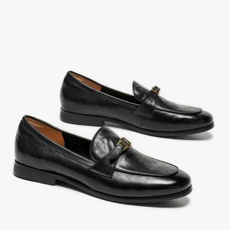 Black Leather Loafers for Women Manufacturer