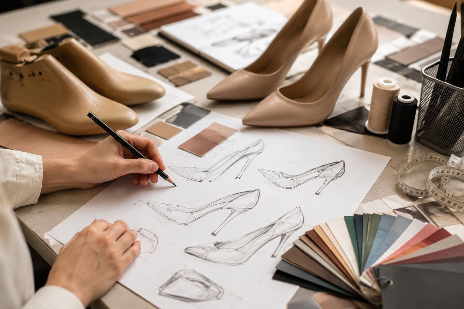 Shoe design atelier in progress