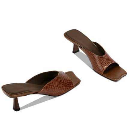 Brown Croc Embossed Women's Mule Sandals Manufacturer