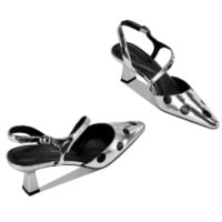 Silver Gray Polka Dot Slingback Kitten Heel Sandals Manufacturer